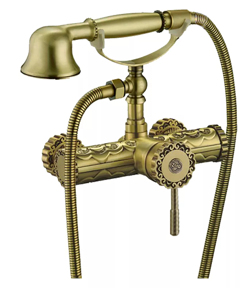 Настенный смеситель для ванны с душем Zorg Antic A 119 DK-BR