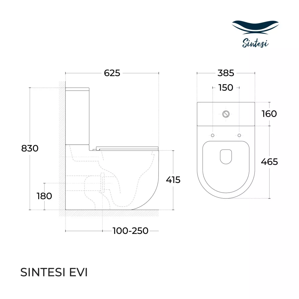 Унитаз-компакт Sintesi Evi SIN-TP-EVI-251,SIN-SRB-30