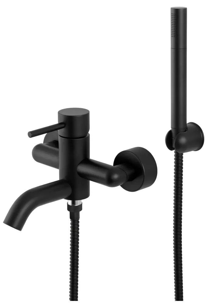 Черный смеситель для ванны с душем Remer X Style X02NO