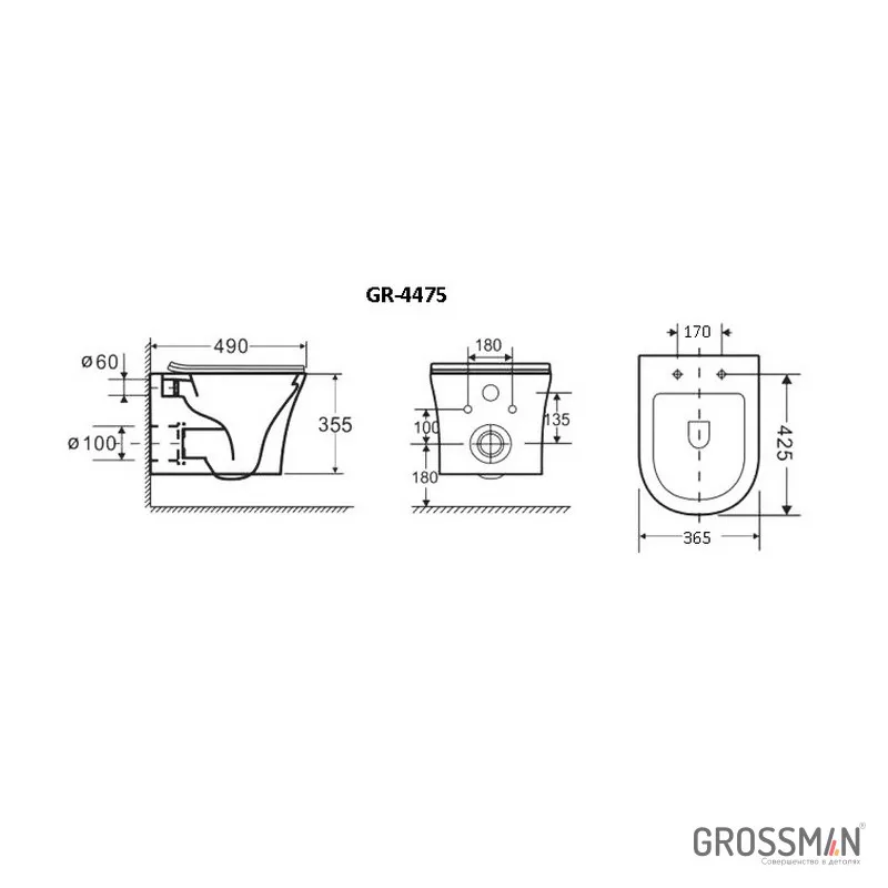 Унитаз подвесной Grossman Style GR-4475S