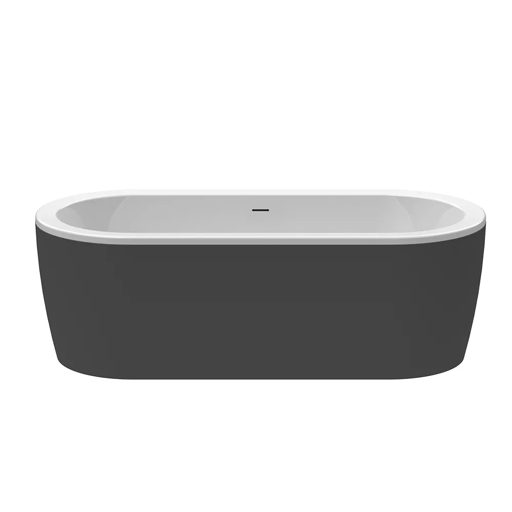 Черная отдельностоящая ванна Cezares Slim 180х80 SLIM CENTRAL-180-80-60-NERO-SET