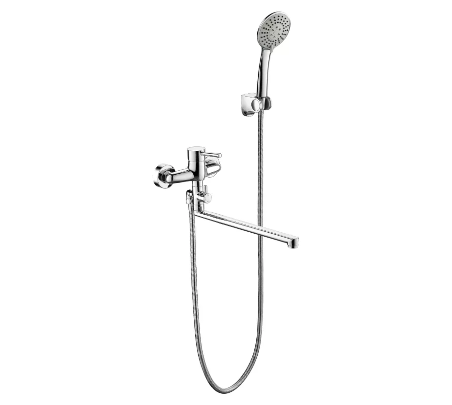 Смеситель с ручным душем для ванны с душем Bravat Slim F6332366CP-01L-RUS
