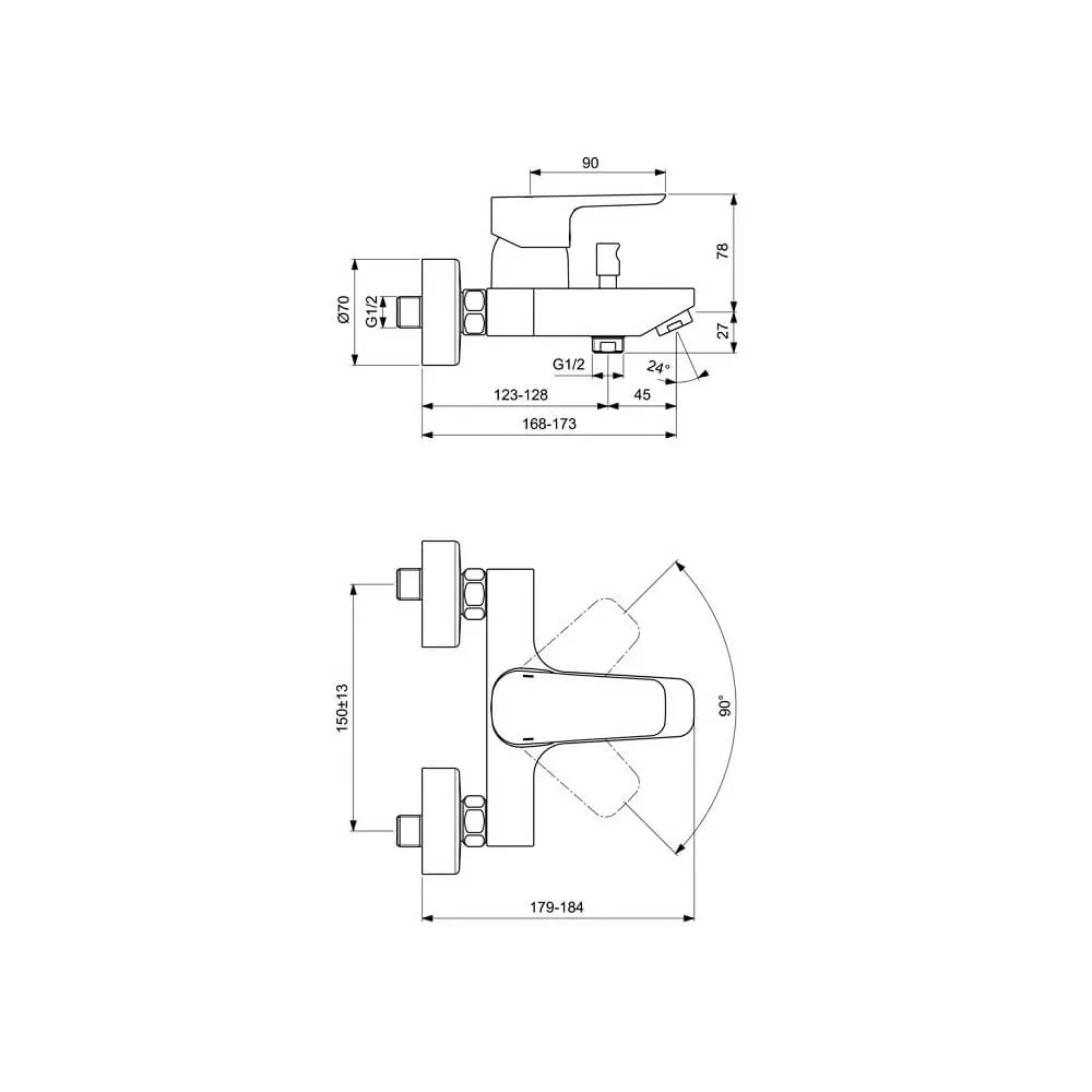 Комплект смесителей 3 в 1 Ideal Standard Ceraflex BD005AA, хром