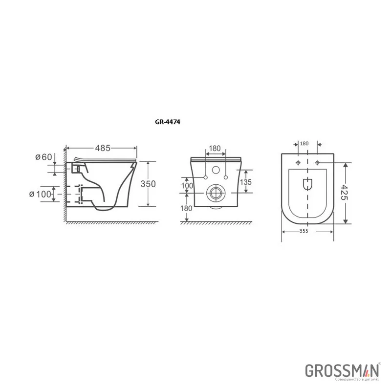 Унитаз подвесной Grossman Style GR-4474S