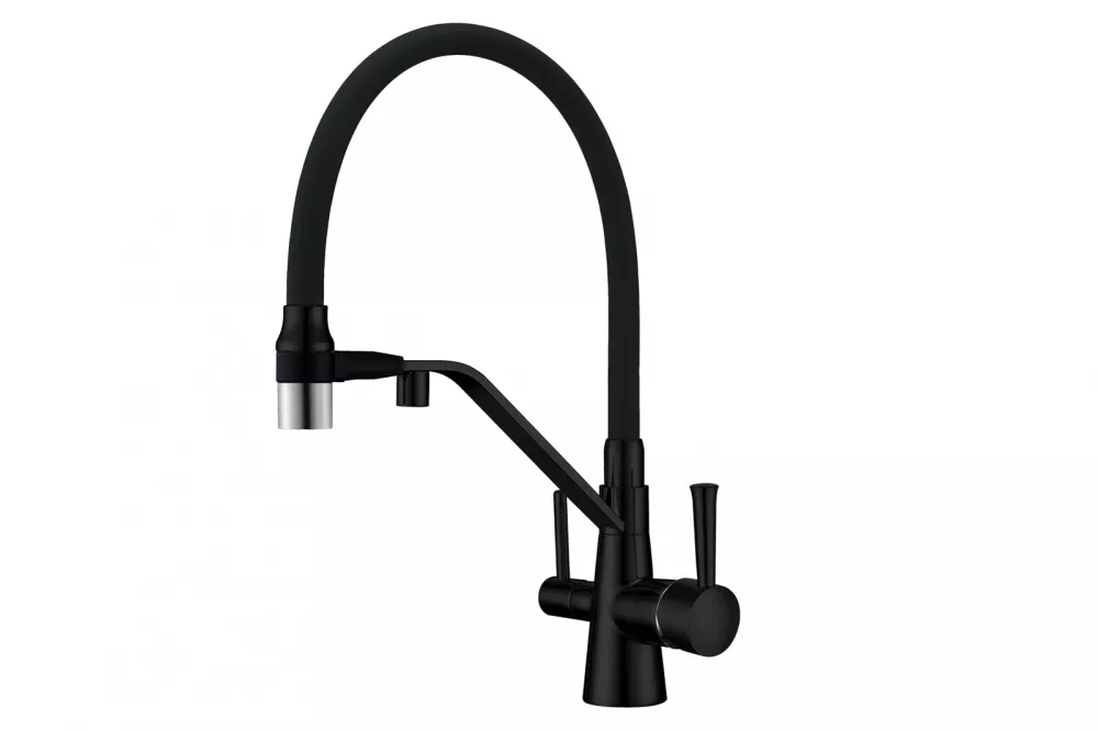Черный смеситель для кухни Zorg Sanitary ZR 356 YF-BLACK NICKEL