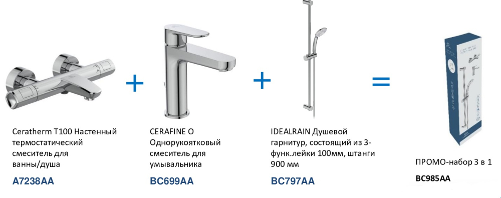 Смеситель для ванны Ideal Standard Ceratherm BC985AA