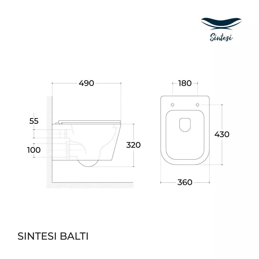 Унитаз подвесной Sintesi Balti SIN-TS-BLT-171