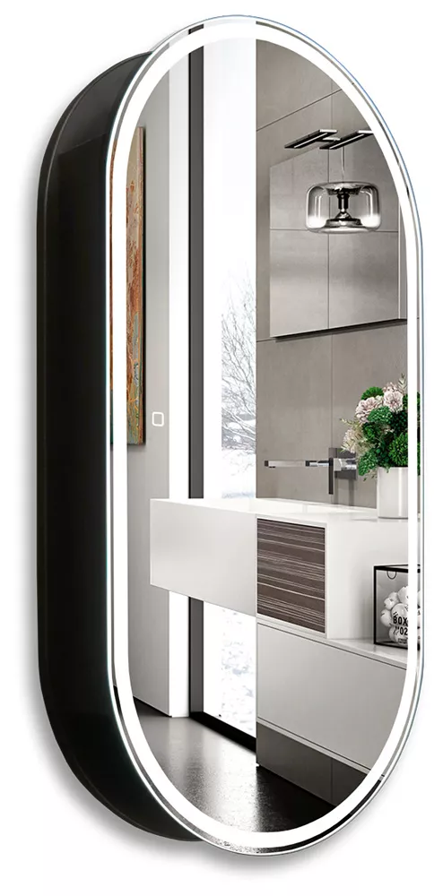 Зеркальный шкаф Silver Mirrors 500*1000 сенсорный выключатель Soho-BLACK LED-00002613