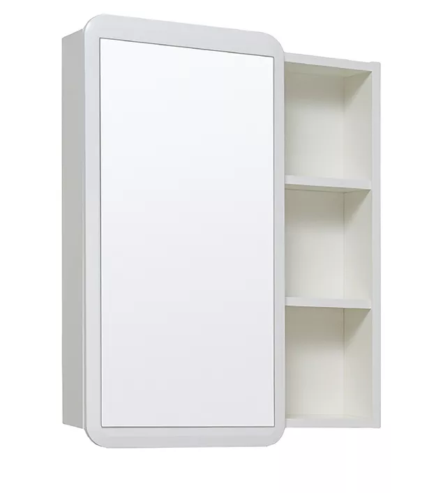 Зеркальный шкаф Runo универсальный белый Капри 55 УТ000003786