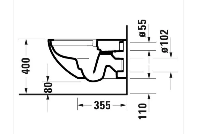 Унитаз подвесной Duravit Architec 45720900A1 с сиденьем микролифт безободковый