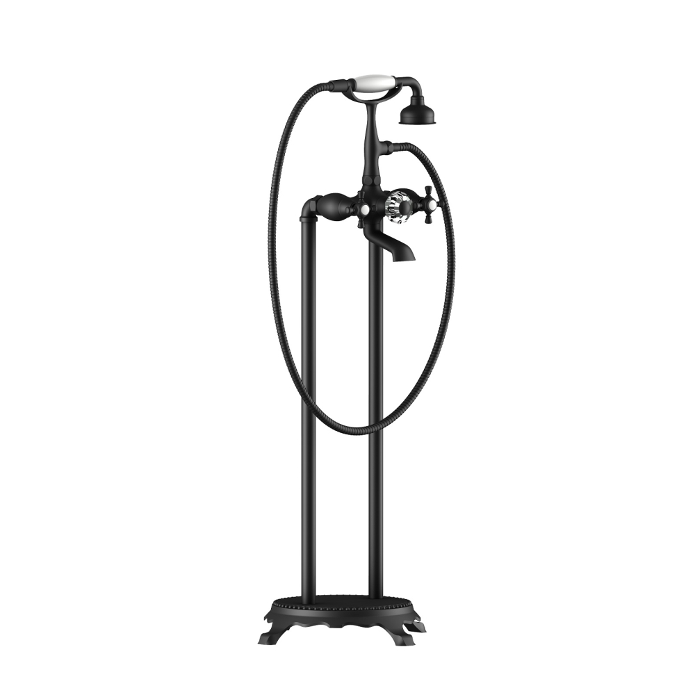 Черный смеситель для ванны с душем Timo Nelson 1900/03Y-CR