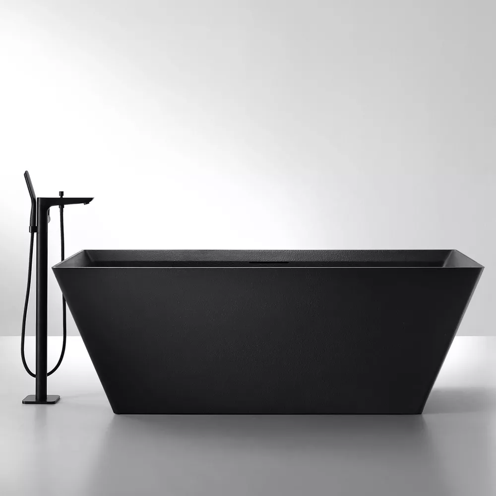 Черная отдельностоящая ванна Abber Berlin 170х75 AM9912B