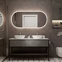Зеркало с подсветкой Art&Max Bari AM-Bar-700-1500-DS-C-White