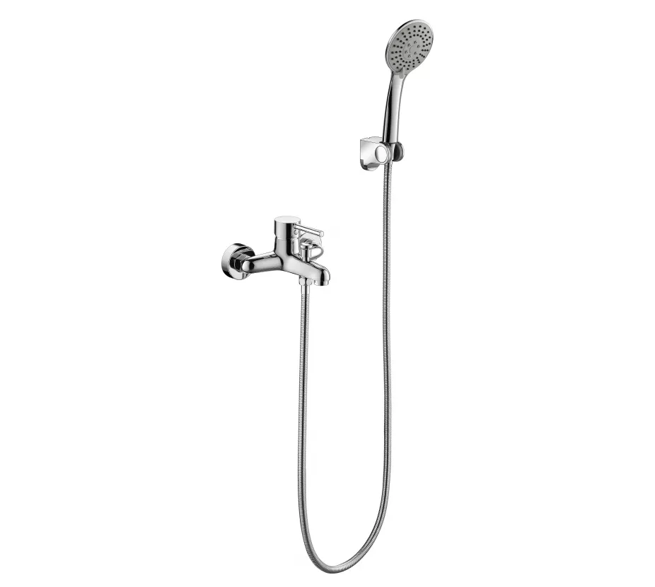 Латунный смеситель с ручным душем для ванны с душем Bravat Slim F6332366CP-01-RUS