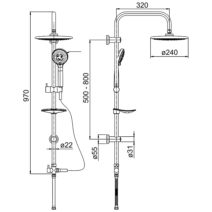 Душевая система Paini RS 50CR191RSP3