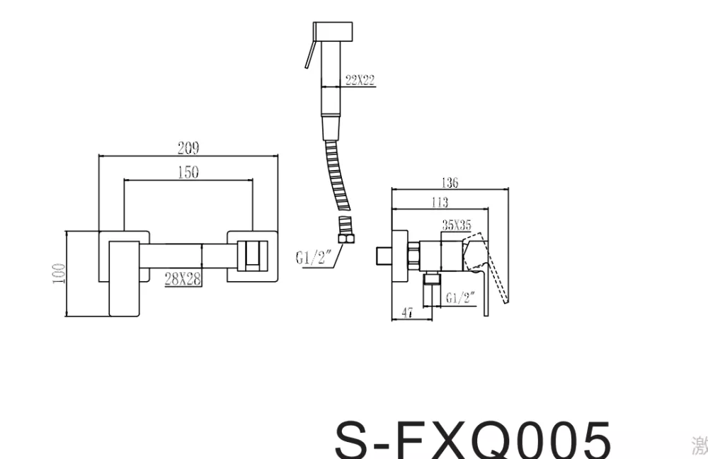 Смеситель с гигиеническим душем Savol S-FXQ005