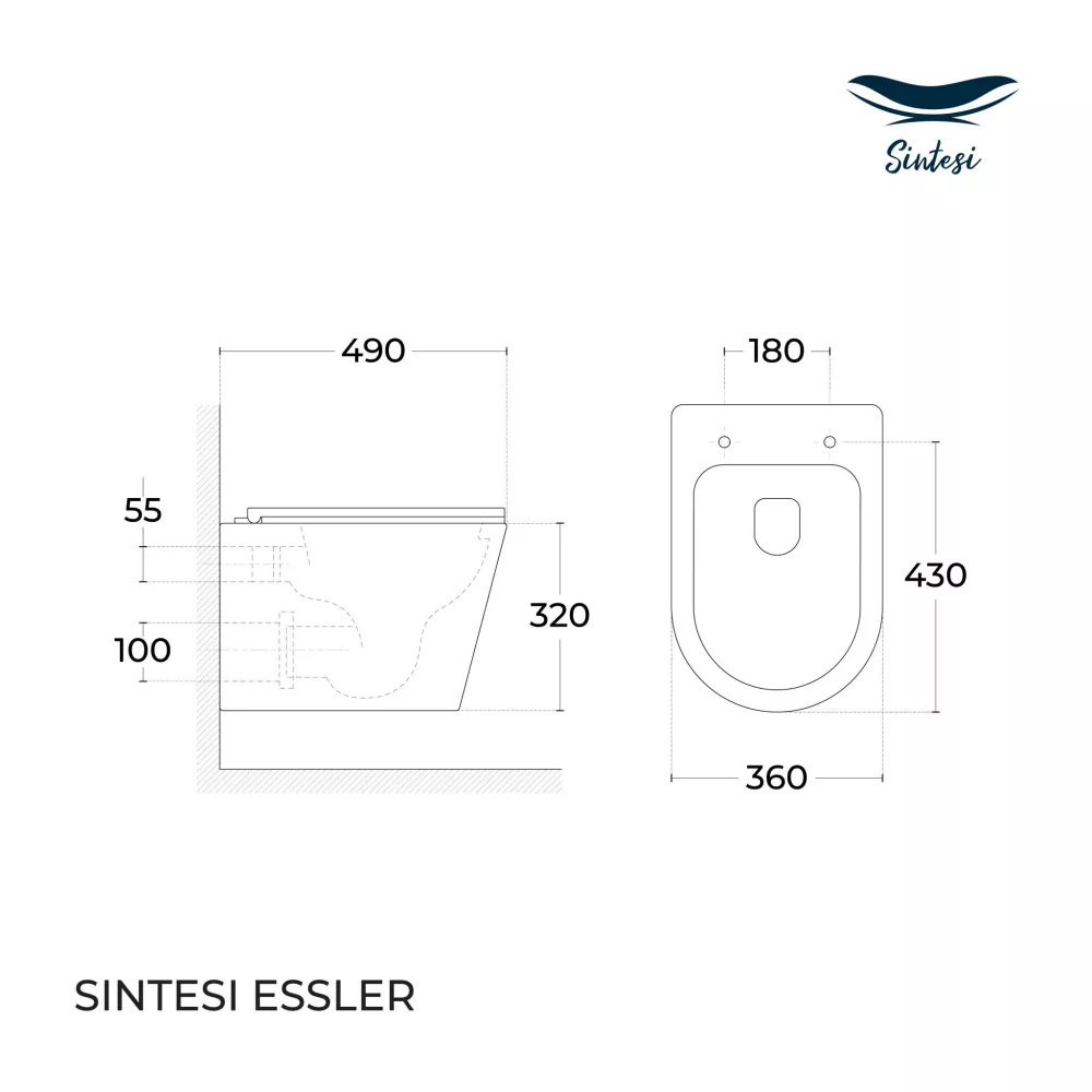 Унитаз подвесной Sintesi Essler SIN-TS-SLR-181