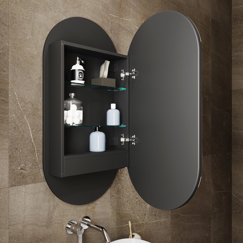 Зеркальный шкаф Silver Mirrors 500*1000 сенсорный выключатель Soho-BLACK LED-00002613