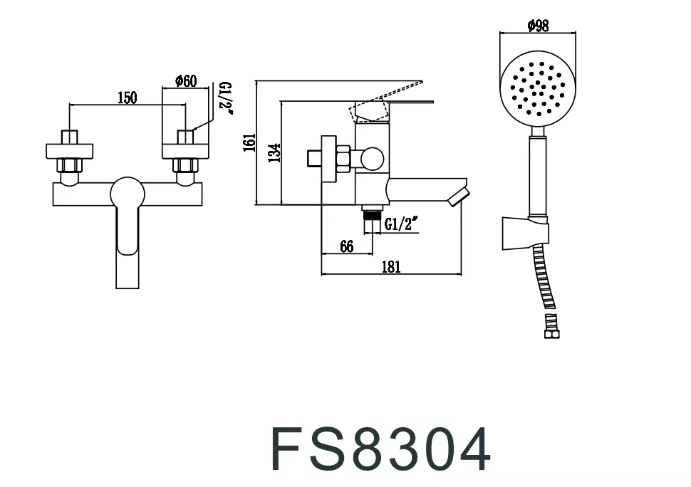 Смеситель для ванны Fmark FS8304