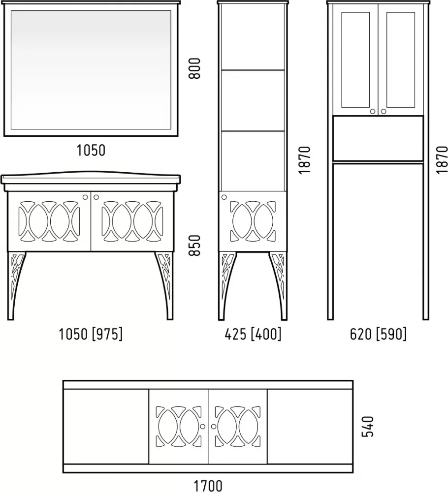Шкаф пенал Corozo Таормина SD-00000368 60 см