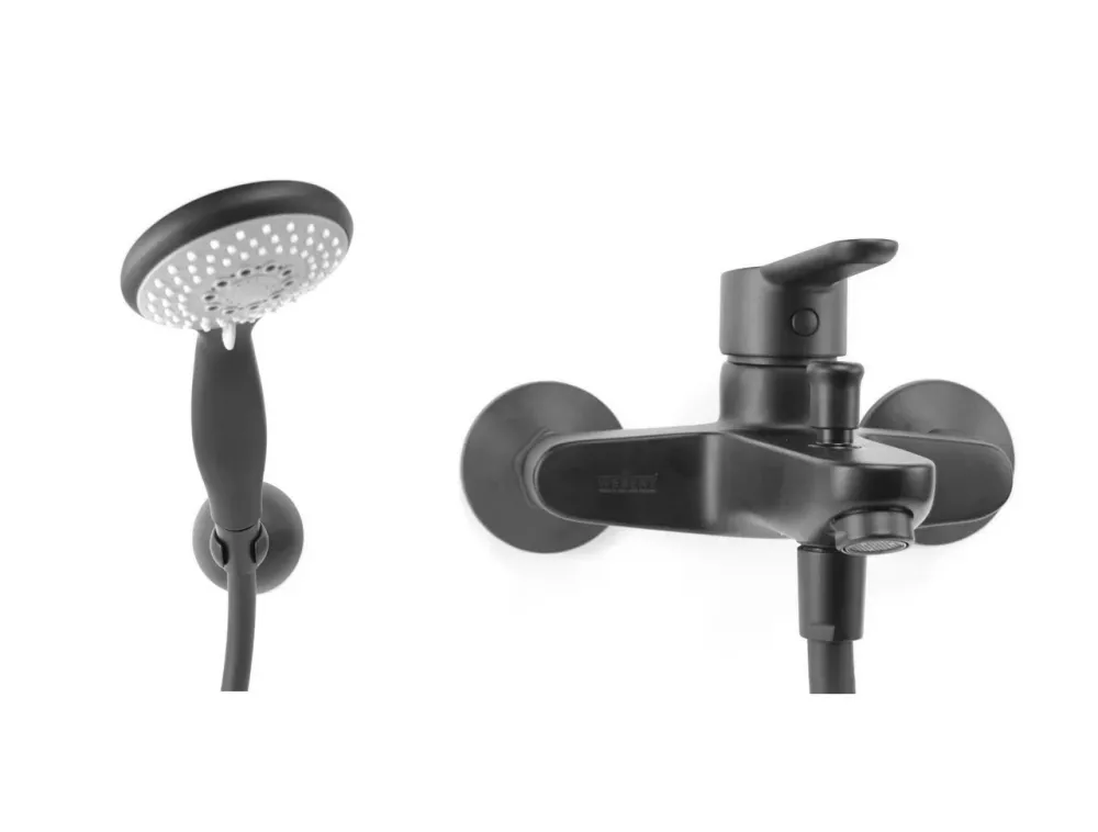 Черный смеситель для ванны с душем Webert Sax Evolution SE850101560