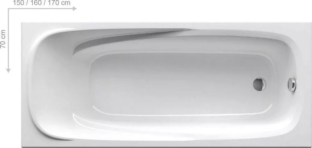 Прямоугольняа акриловая ванна Ravak Vanda II 170х70 CP21000000
