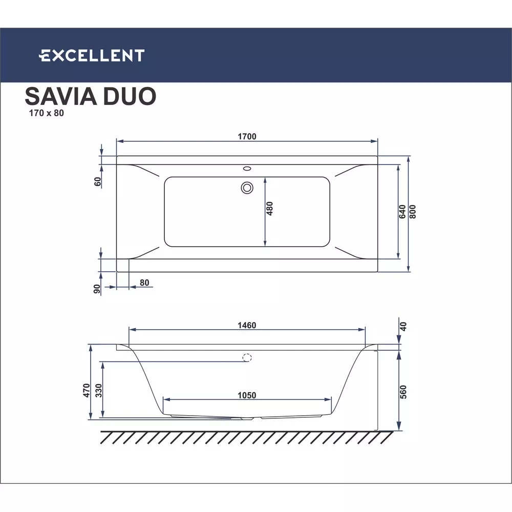 Ванна акриловая Excellent Savia Duo 170х80 WAEX.SAD170.80WH