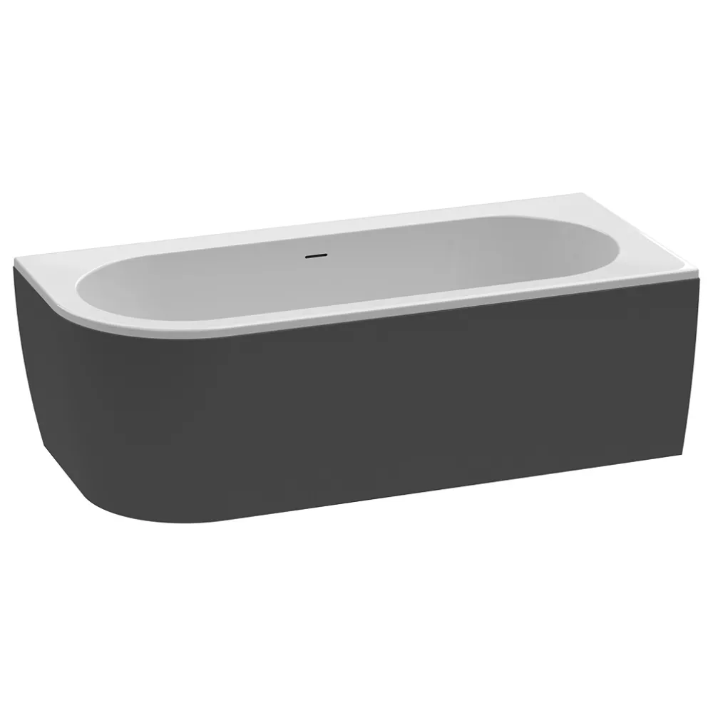 Акриловая ванна со слив-переливом Cezares Slim 179х79 SLIM CORNER-180-80-60-R-NERO-SET