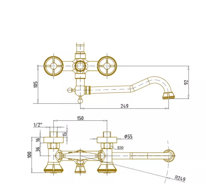 Душевая система Bronze de Luxe Royal 10121DDF