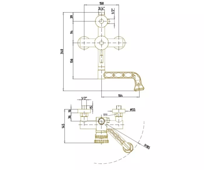 Душевая система Bronze de Luxe Windsor 10120PF