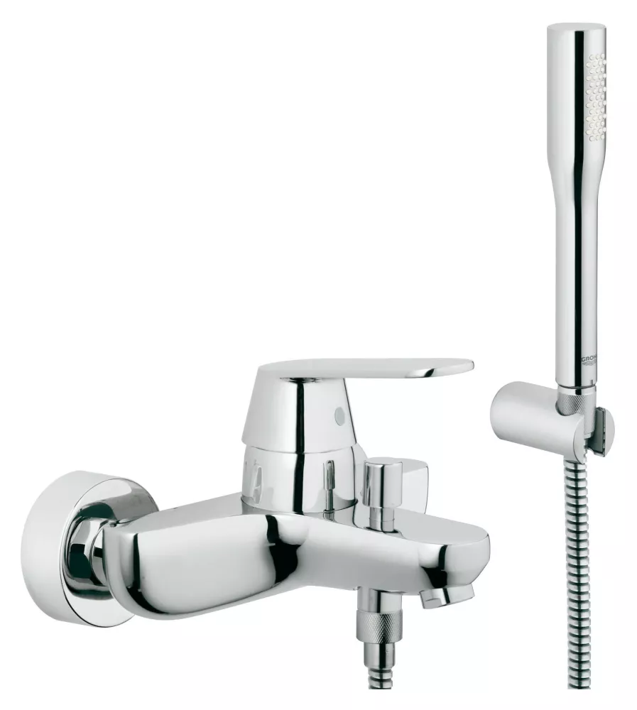 Латунный смеситель с настенным держателем для ванны с душем Grohe Eurosmart Cosmopolitan 32832000