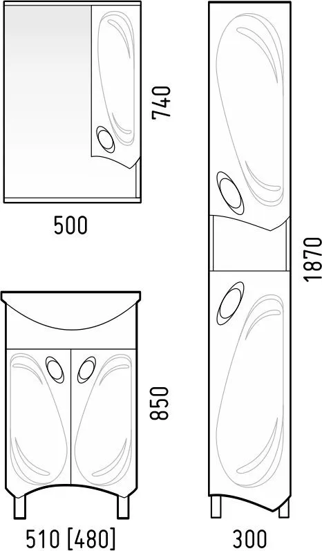Шкаф пенал Corozo Лидер SD-00000424 30 см