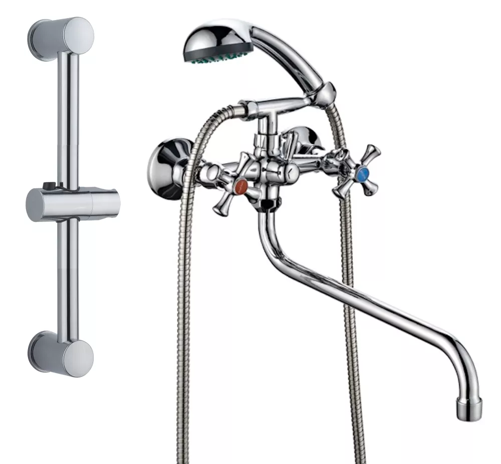 Вентильный смеситель для ванны с душем Псм-профсан Евро PSM-157-75-ST