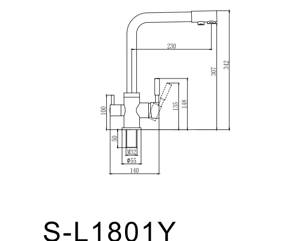 Смеситель для кухонной мойки Savol S-L1801Q