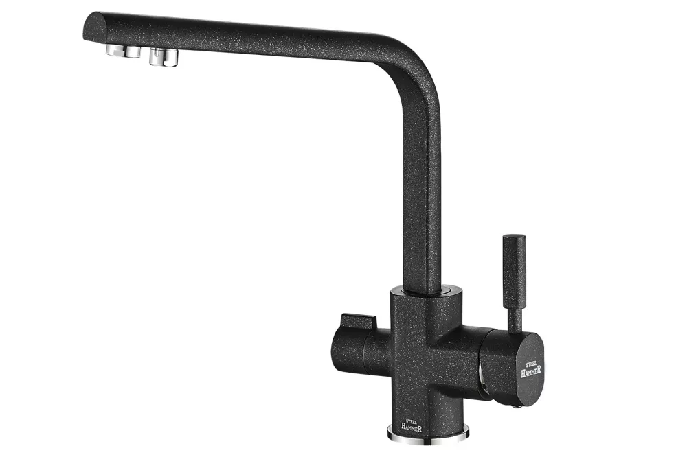 Латунный смеситель для кухни Zorg Steel Hammer SH 909 BLACK CR